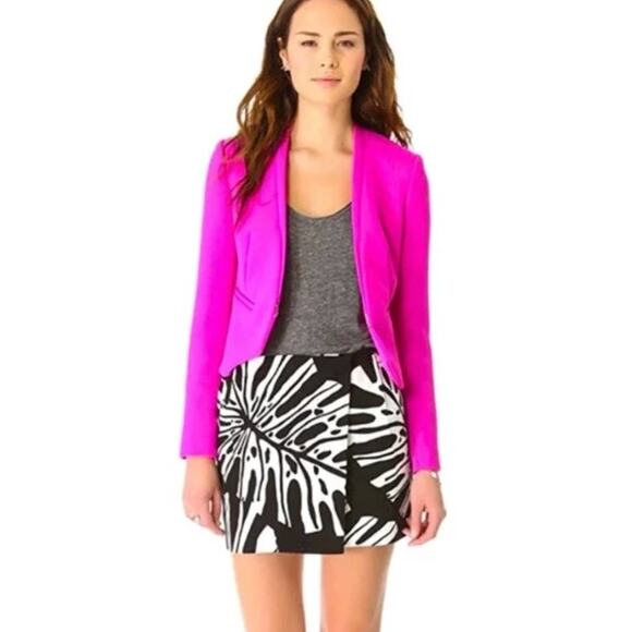 DIANE VON FURSTENBERG Illene Jacket Blazer Gardenia Purple Pink Sz 4 {J7} - Picture 4 of 9